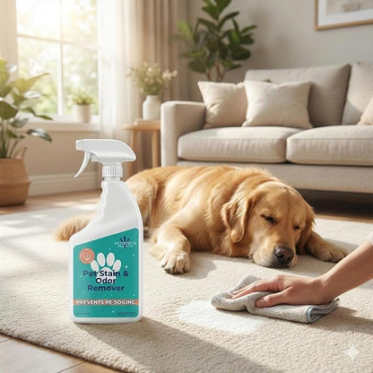 NOYATECH Pet Stain & Odor Remover – Fast-Acting Enzyme Cleaner for Dog & Cat Urine | Safe for Carpet, Couch, Turf, Tile & More | Non-Toxic, Kid & Pet Safe Spray 1 Gallon