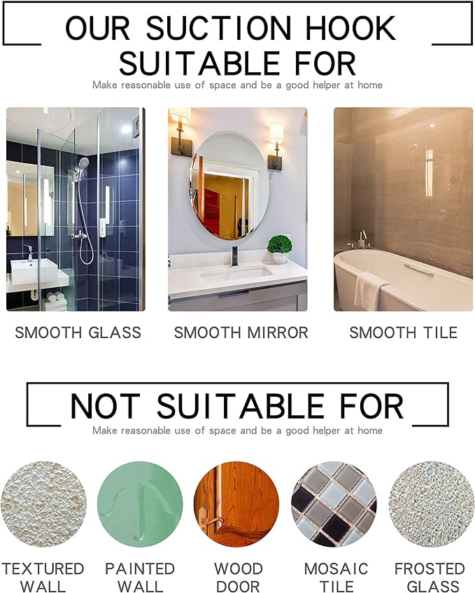 Ettori Shower Squeegee Clear Glass Wall Cleaner Stainless Steel with Suction Storage Hook -10'', Chrome