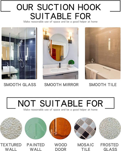 Ettori Shower Squeegee Clear Glass Wall Cleaner Stainless Steel with Suction Storage Hook -10'', Chrome