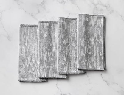 Martha Stewart Microfiber Cleaning Cloths, Ultra-Absorbent, Lint-Free Cleaning Towels for Home & Kitchen, Faux Bois Design, 11 Inches, 24 Count