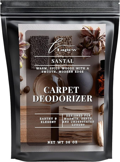 Lapew Santal Carpet Deodorizer Powder - Pet Safe Freshener for Vacuuming | Scented Odor Eliminator for Home | 36 oz