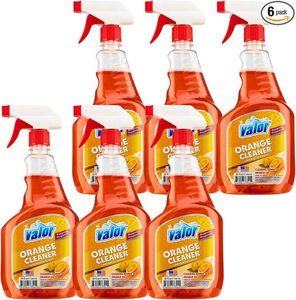 Valor All-Purpose Cleaner with Trigger Sprayer, 32 fl oz – Powerful Degreaser, Multi-Surface Use, Biodegradable Formula, Made in USA (32 Fl Oz (Pack of 6))