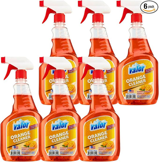 Valor All-Purpose Cleaner with Trigger Sprayer, 32 fl oz – Powerful Degreaser, Multi-Surface Use, Biodegradable Formula, Made in USA (32 Fl Oz (Pack of 6))