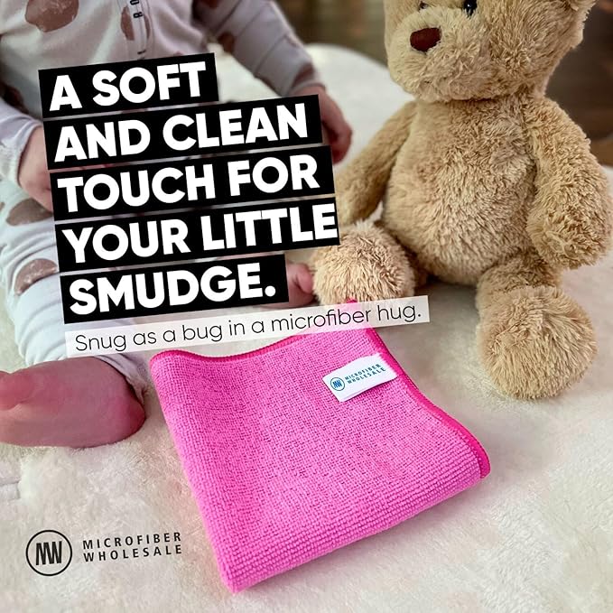 Microfiber Wholesale Black Microfiber Cleaning Cloth - 12 Pack | Better Quality All Purpose Towels Great for Messes in The Home | Clean, Dust, Polish | Soft, Absorbent, Durable | Wash 100s of Times
