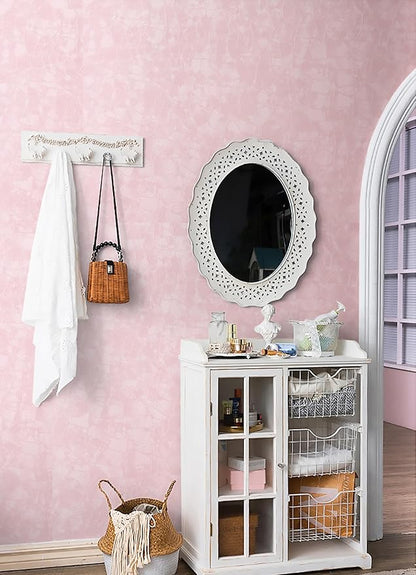 Yasinet Peel & Stick Wallpaper - Modern Pink Embossed Thicken Self-Adhesive Textured Contact Paper for Cabinets & Walls - Waterproof Vinyl Roll 393.7X15.7