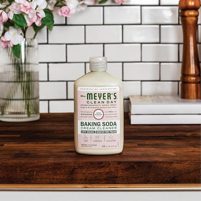 MRS. MEYER'S CLEAN DAY Baking Soda Cream Cleaner, Cuts Grease, Scratch-Free Polish, Plant-Derived Cleaning Ingredients, Apple Blossom, 16 Fl Oz, Pack of 2