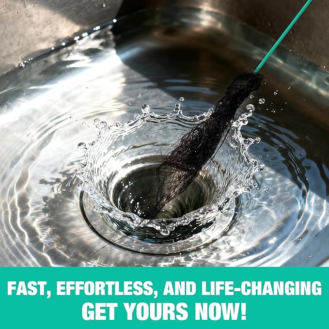 Rotating Handle Drain Snake - 40 Inch Steel Wire Hair Drain Clog Remover, Heavy Duty Flexible Plumbing Snake for Shower, Sink, Toilet, Bathroom & Kitchen Drain Cleaner Tool(6PCS)