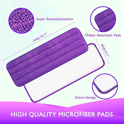 Reusable Power Mop Pads Compatible with Swiffer PowerMop Mop - Swifter Power Mop Pads Refills - Washable Microfiber Pads for Multi-Surface Floor Cleaning, 3 Pack