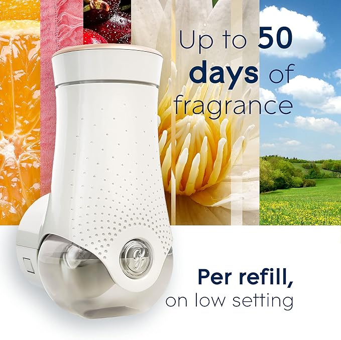 Glade PlugIns Air Freshener Warmer, Scented and Essential Oils for Home and Bathroom, Up to 50 Days on Low Setting, 2 Count (Pack of 2)