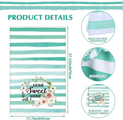 Zubebe 6 Pcs Spring Kitchen Towels Hello Spring Flower Vase Dish Towels 18 x 28 Inch Ultra Absorbent Bar Drying Cloth Bloom Sign Hand Towel for Kitchen Bathroom Party Home Decorations