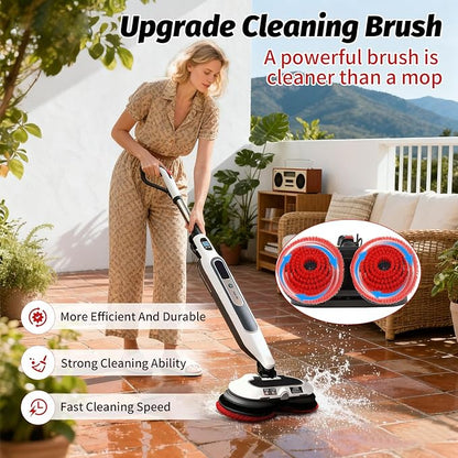 2 Pack Steam Mop Brush Head (Red) and 2 pack steam mop replacement pads (Gray), Upgraded Mop Pad Replacement Brush Heads Compatible with Shark Steam Mop S7000 S7001 S7020 S7005 S8021 S8001 etc