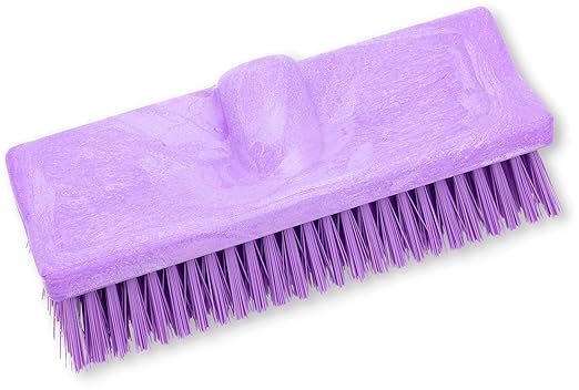 SPARTA 40423EC68 Plastic Floor Scrub Brush, Wall Brush, Equipment Brush With Nonabsorbent Bristles For Industrial Kitchens, Hospitals, Commercial Cleaning, 10 Inches, Purple