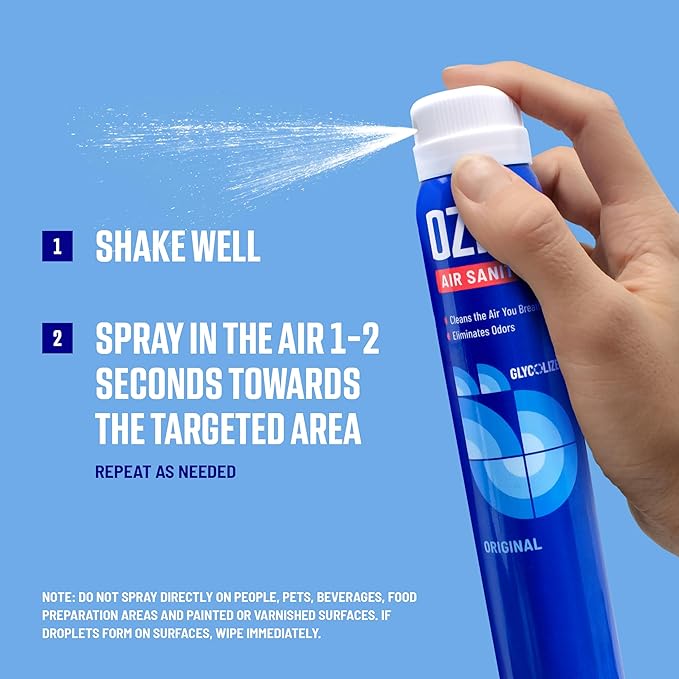 Ozium 0.8 oz. Air Sanitizer & Odor Eliminator for Homes, Cars, Offices and More, New Car Scent, Pack of 6