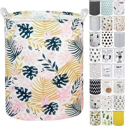 Collapsible Laundry Basket in Bedroom Waterproof Laundry Hamper in Bathroom Large Laundry Bag in College Dormitory Cloakroom Livingroom Nursery Organizer Toy Bin Golden leaf-0101