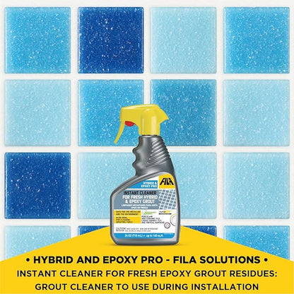 FILA Surface Care Solutions, HYBRID & EPOXY PRO, Instant Cleaner for Fresh Epoxy Grout residues, Grout Cleaner to use during Installation, Clean your Epoxy Floor Kit Tools after Epoxy Flooring, 24oz.