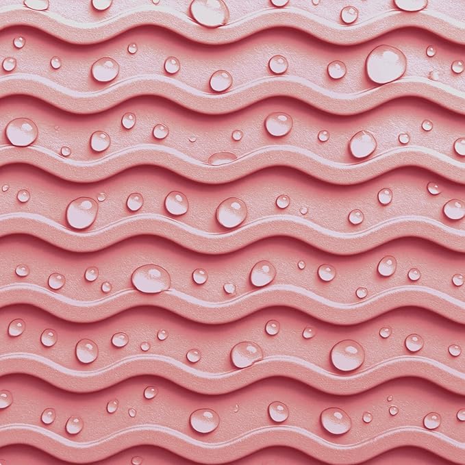 Silicone Drying Mat 16 × 12 – Pink Rose Non-Slip Sink Mat for Kitchen Counter, Heat-Resistant Food-Grade Dish Pad, Easy-Clean Multipurpose Drawer Liner (Pink Rose, 16" x 12")