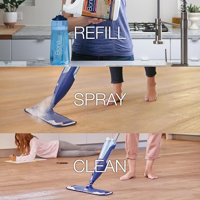 Bona Hardwood Floor Cleaner Refill - 64 fl oz - Cedar Wood - Refill Spray Mops and Spray Bottles - Residue-Free Floor Cleaning Solution for Hardwood Floors