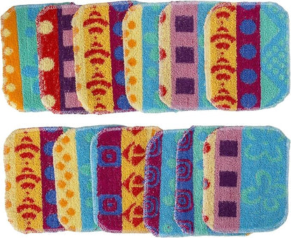 Kitchen Dish Scrubbers | Soft Scrub for Dishes | Non-Scratch Cleaning Pads for Kitchen | Made from Cotton Fiber | Safe on All Surfaces | Long-Lasting & Easy to Clean | Pack of 12