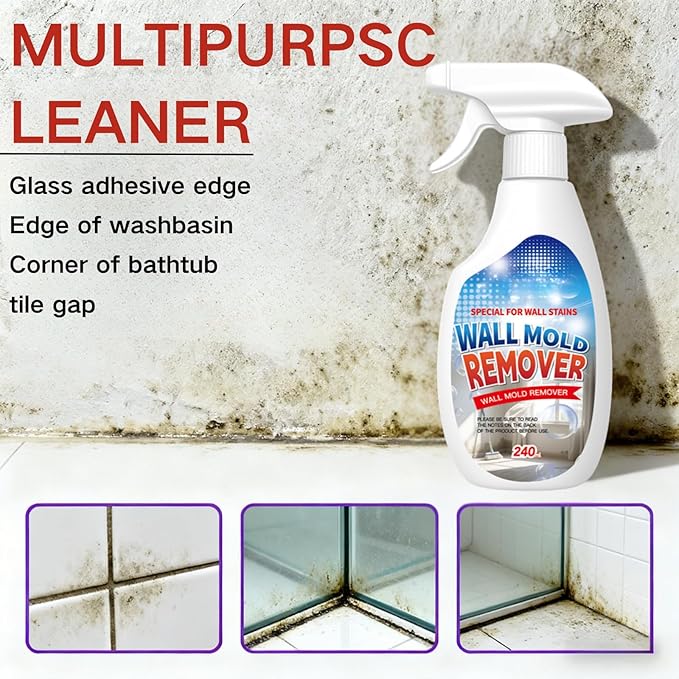 Highly Effective Removal Spray, Wall Cleaner Spray,Multi-Surface Cleaning Solution,Suitable Fortiles, Fabrics, Bathrooms, And Kitchen8.12 Fl Oz(Sponge*1+Cloth*1)