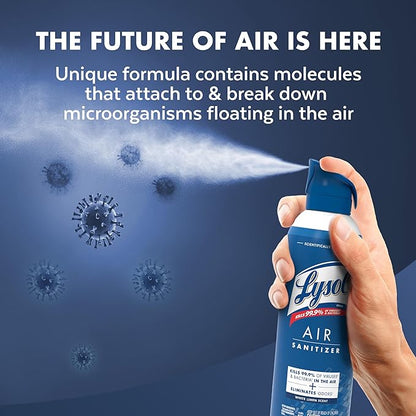 Lysol Air Sanitizer Spray with Bacterial Odor Eliminator for Home & Office, Sanitizing Air Spray, Air Freshener Alternative, White Linen Scent, 10 oz (Pack of 3)