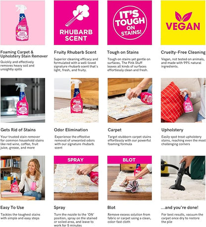 Stardrops - The Pink Stuff - The Miracle Foaming Carpet & Upholstery Stain Remover (Pack of 2)