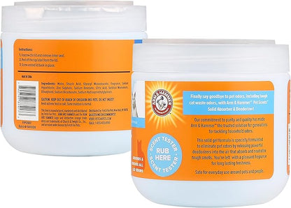 Arm & Hammer Pet Scents Gel Odor Eliminator, Solid Baking Soda Deodorizer for Pet Areas, Homes, Litter Boxes, and Rooms, Long-Lasting Odor Control, Fresh Breeze Scent, 15 Oz