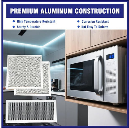 3 Pcs Microwave Charcoal and Grease Filter Mesh Set Fit for Samsung ME19R7041FS, ME19R7041FS/AA, ME19R7041FT, ME19R7041FT/AA, ME19R7041FB, ME19R7041FB/AA