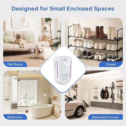 Cat Litter Deodorizer & Ozone Odor Eliminator, Pet Odor Eliminator Air Purifier for Home, Plug-in Litter Box Deodorizer for Strong Cat Urine & Poop Smell, 5 Modes for Cat Room, Kitchen, Toilet