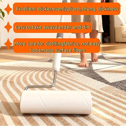 Lint Roller Refills 6.3 inch Great Value 8 pcs Extra Sticky Lint Remover Refills for Pet Hair Clothes Floor 6.3 in Long,1.5 in Diameter Lint Roller Replacement Refills（8 Refills of 480 Sheets Total）