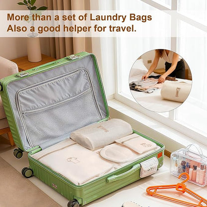6Pcs All-New Upgraded Mesh Laundry Bags, Durable Lingerie Bags for Washing Delicates, Underwear, Bra, Shoes, Socks, Laundry Bag Mesh Wash Bags for College Dorm, Laundry Room (6 Sizes, Classified Use)