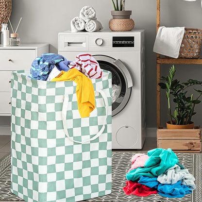 MAIZMZ Sage Laundry Hamper Storage Basket Girls Organizer Bins Toy Box Laundry Basket Large Canvas Collapsible Chest for Home/Dorm/Kitchen/Pet/Office/Closet/Shelf/Gift Baskets