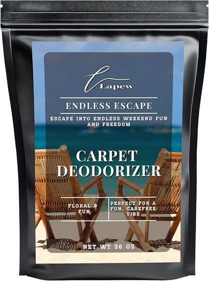 Lapew Endless Escape Carpet Deodorizer Powder - Pet Safe Freshener for Vacuuming | Scented Odor Eliminator for Home | 36 oz