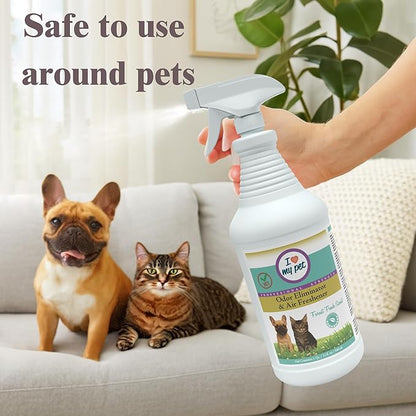 I Love My Pet Odor Eliminator Spray and Air Freshener for Strong Pet Odors Neutralizes Dog and Cat Urine on Fabrics, Carpets, Pet Beds 32 oz, Forest Fresh Scent