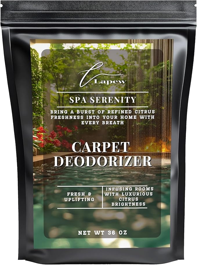 Lapew Spa Serenity Carpet Deodorizer Powder - Pet Safe Freshener for Vacuuming | Scented Odor Eliminator for Home | 36 oz