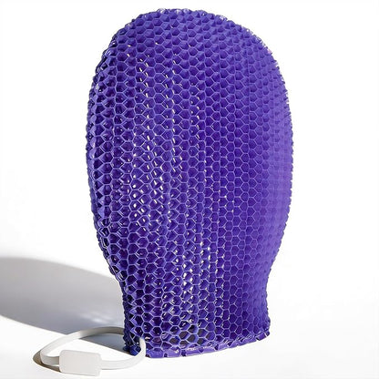 Bath Mitt - Exfoliating Glove, Honeycomb Body Scrubber,Massage Body Scrub Gloves for Home Spa,Mitt Sponges for Cleaning Body,Deep and Gentle,Fast foaming (Purple(Softer,Small Size))