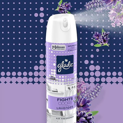 Glade Air Freshener Room Spray, Lavender Scent, Odor Fighting to Deliver Long Lasting Freshness, 7.3 Oz, 6 Count