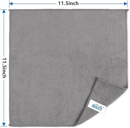 HOMEXCEL Grey Cleaning Rags 5 Pack, Highly Absorbent Microfiber Cleaning Cloth for Kitchen, Lint Free, Scratch-Free, Reusable Microfiber Towels for House, Window and Glass, Cars, 11.5 X11.5 inch