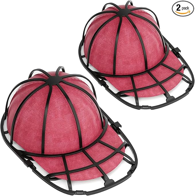 Eiito Hat Washer for Washing Machine, 2 Pack Baseball Cap Washer Fit for Adult/Kid's Hat Washer Frame Cage,Hat Protector Racks -Black