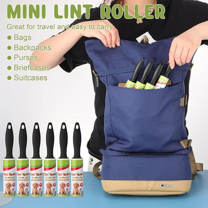 Hushee 16 Pcs Mini Lint Roller for Travel Small Lint Removers Bulk for Pet Hair and Clothes Small Size Removers Portable Sticky Removing Tool for Cleaning Furniture Dog Car Seat