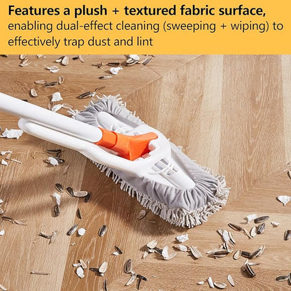 Magic Sponge Eraser Mop, 56" Adjustable Mop Handle with Flexible 10" Flat Head with Microfiber Pad and Magic Sponge Eraser Pads