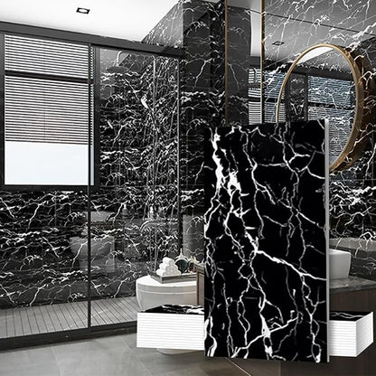 10-Sheet 23.6"x11.8" Marble Peel and Stick Wall Panels (19.4 Sq. Ft. Coverage), PVC Backsplash Tile for Living Room, Bedroom, Kitchen, Dining Room
