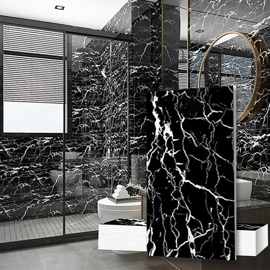 10-Sheet 23.6"x11.8" Marble Peel and Stick Wall Panels (19.4 Sq. Ft. Coverage), PVC Backsplash Tile for Living Room, Bedroom, Kitchen, Dining Room