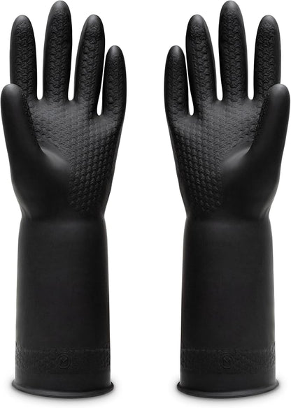 Chemical Resistant Latex Gloves,Cleaning Protective Safety Work Heavy Duty Rubber Gloves