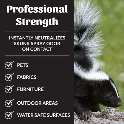Skout's Honor Skunk Odor Eliminator for Pets, Indoor, and Outdoor Surfaces – Eliminate Skunk Spray Odor, Eco-Friendly, Cruelty-Free Solution for Pets and Surfaces, 32 oz