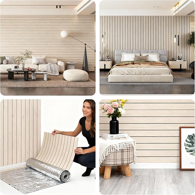 3D Wall Panels Peel and Stick – 15.74"x118" PVC Faux Wood Grain Texture, Self Adhesive Waterproof Wall Covering, DIY Accent Wall, Sofa Background Backsplash & Modern Home Decor, Covers 12.9 sq.ft