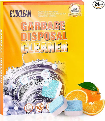 Ultra-Strength Garbage Disposal Cleaner Deodorizer Tablets - 24 Pack | Fresh Citrus Foam Sink and Drain Cleaner | Deep Clean to Eliminate Odors | Pipe Friendly (12-Month Supply)