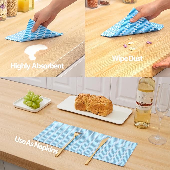 Disposable Dish Cloths,Multi use Reusable Cleaning Cloth,Machine Washable J Cloth,Heavy Duty Handy Cleaning Wipes 11.8" X 19.6" (150 Count)