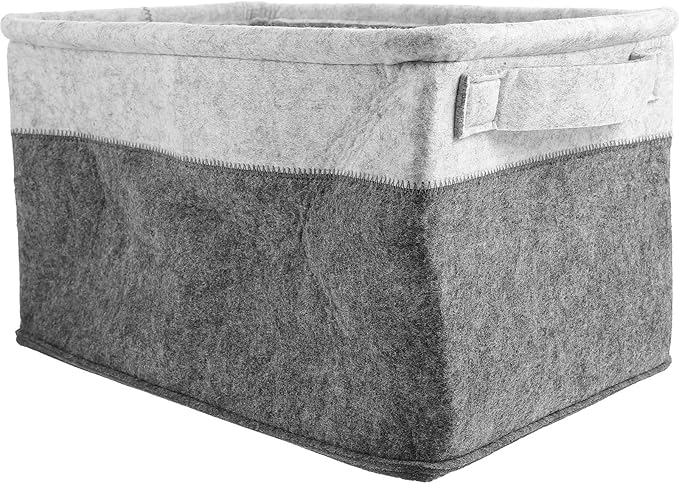 BESPORTBLE Foldable Felt Laundry Basket Laundry Organizer with Handles Multipurpose Woven Dirty Clothes Storage Hamper for Bathroom and Home Organization