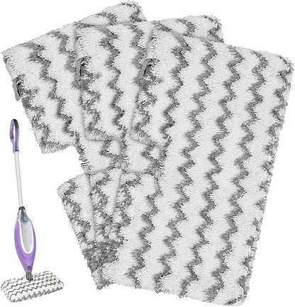 Steam Mop Replacement Pads for Shark S3500 Series S3501 S3601 S3501S S3601C S3550 S3801 S3901 S2901 Steam Pocket Mop,Microfiber Scrub Mop Pads for Deep Cleaning,Reusable and Machine-washable,3 Pack