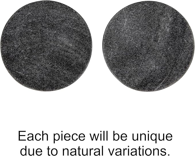 Creative Co-Op Marble Round Soapdish, Grey